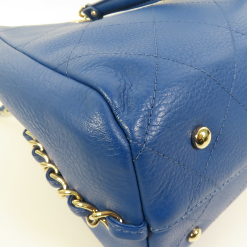 CHANEL 牛皮皮革Chain Shoulder金扣手挽肩背兩用袋-12