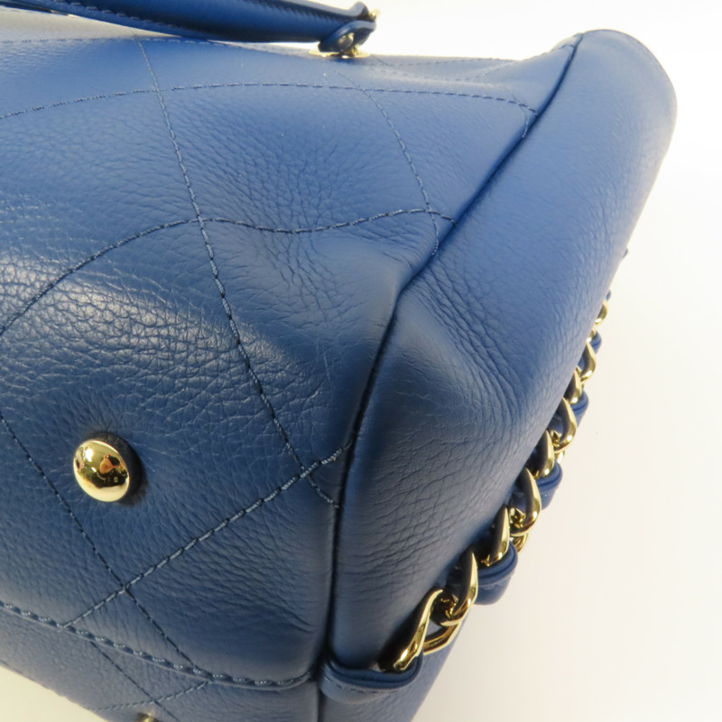 CHANEL 牛皮皮革Chain Shoulder金扣手挽肩背兩用袋-13