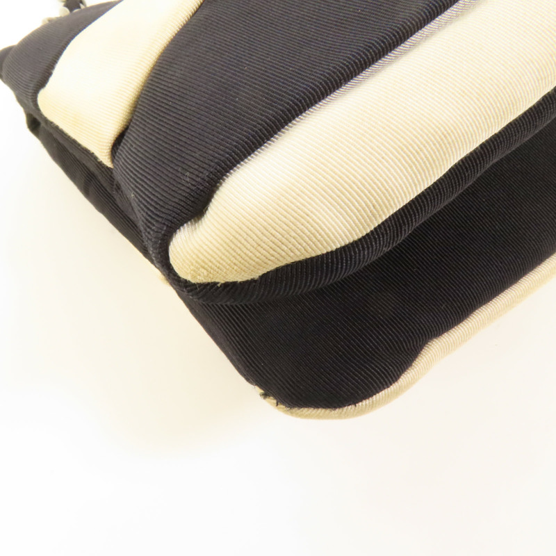 CHANEL 帆布Chain Shoulder銀扣鏈帶肩背袋-11