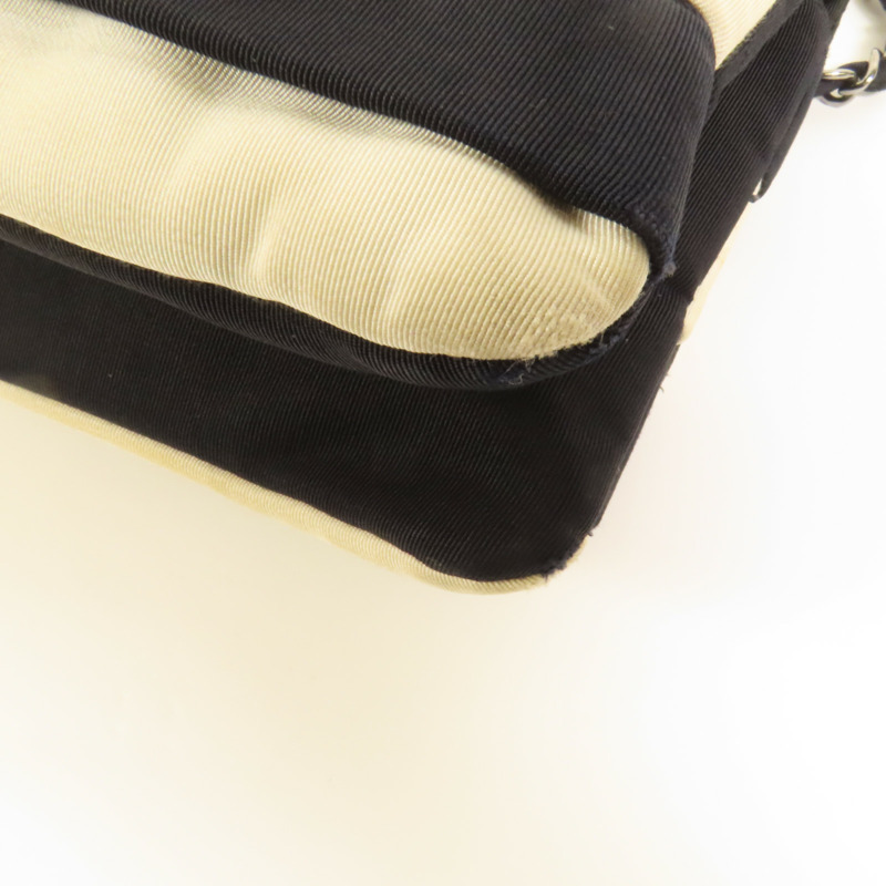 CHANEL 帆布Chain Shoulder銀扣鏈帶肩背袋-13