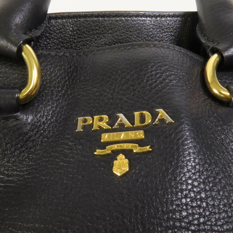 PRADA 牛皮皮革Shoulder Bag金扣手挽肩背兩用袋-8