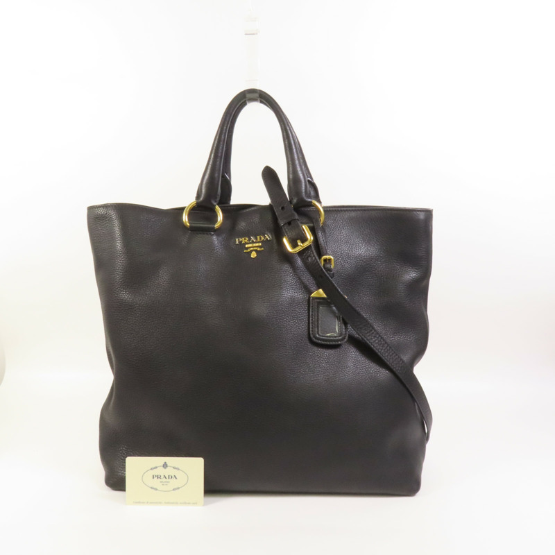 PRADA 牛皮皮革Shoulder Bag金扣手挽肩背兩用袋-13