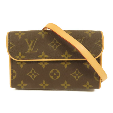 LOUIS VUITTON Monogram Pochette Florentine金扣腰包棕色