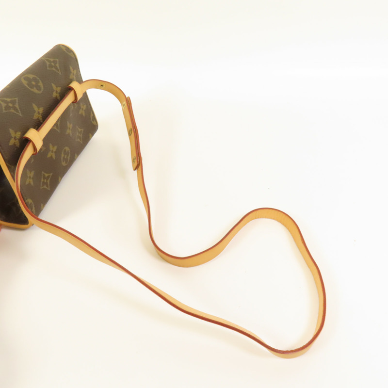 LOUIS VUITTON Monogram Pochette Florentine金扣腰包棕色-4