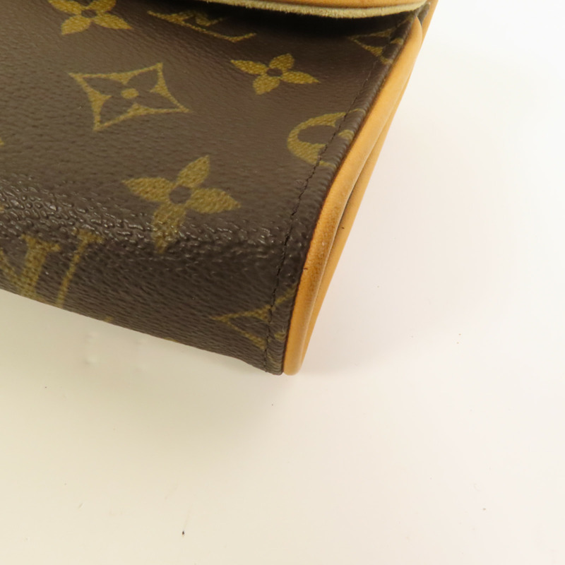LOUIS VUITTON Monogram Pochette Florentine金扣腰包棕色-12