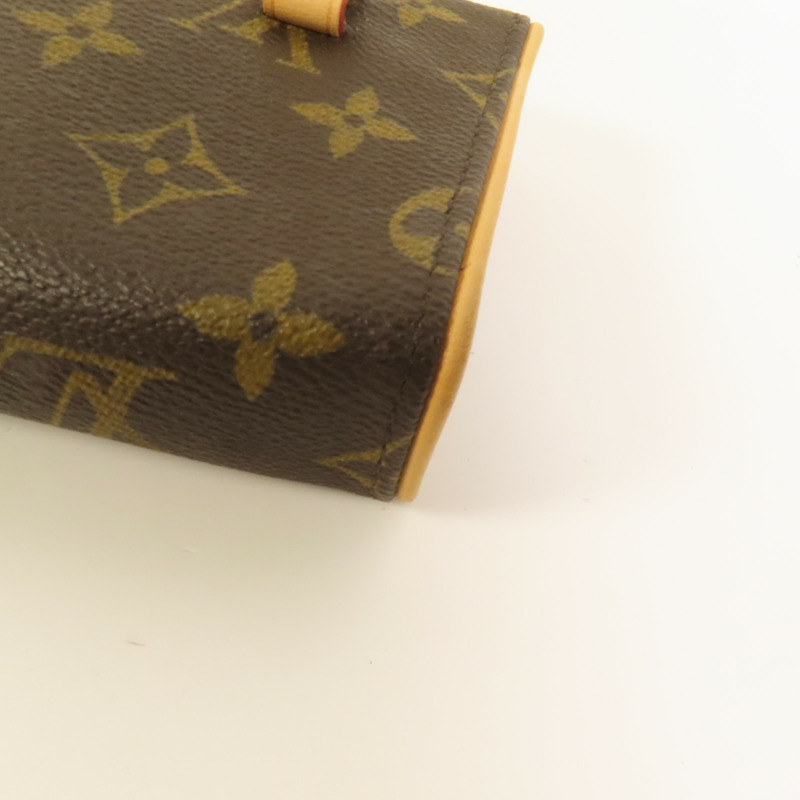 LOUIS VUITTON Monogram Pochette Florentine金扣腰包棕色-14