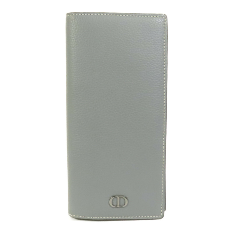 Dior 牛皮皮革Long Wallet銀扣長錢包-0