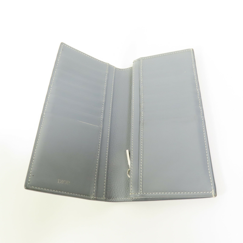Dior 牛皮皮革Long Wallet銀扣長錢包-5
