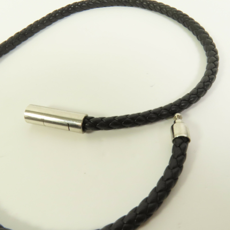 HERMES Swift皮革Goliath Double Tour銀扣手鏈Noir-5