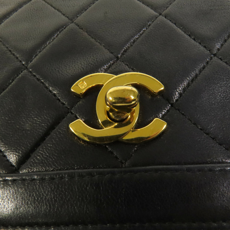 CHANEL 羊皮皮革Vintage Chain Shoulder金扣肩背袋-5