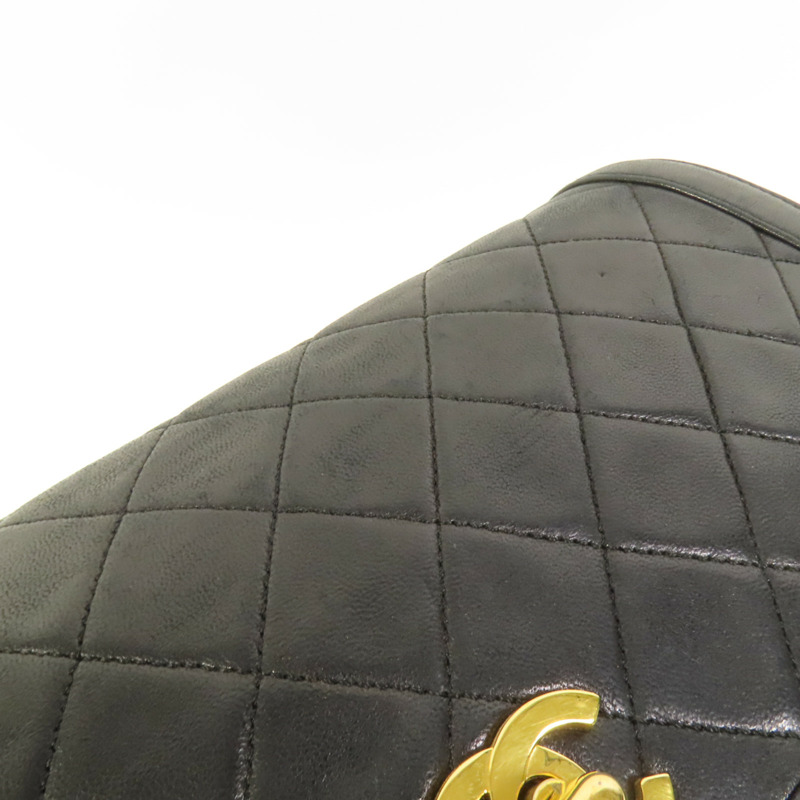 CHANEL 羊皮皮革Vintage Chain Shoulder金扣肩背袋-6