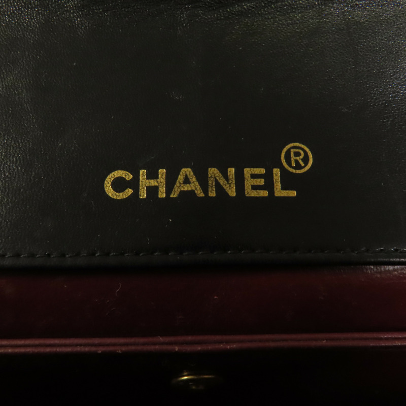 CHANEL 羊皮皮革Vintage Chain Shoulder金扣肩背袋-9