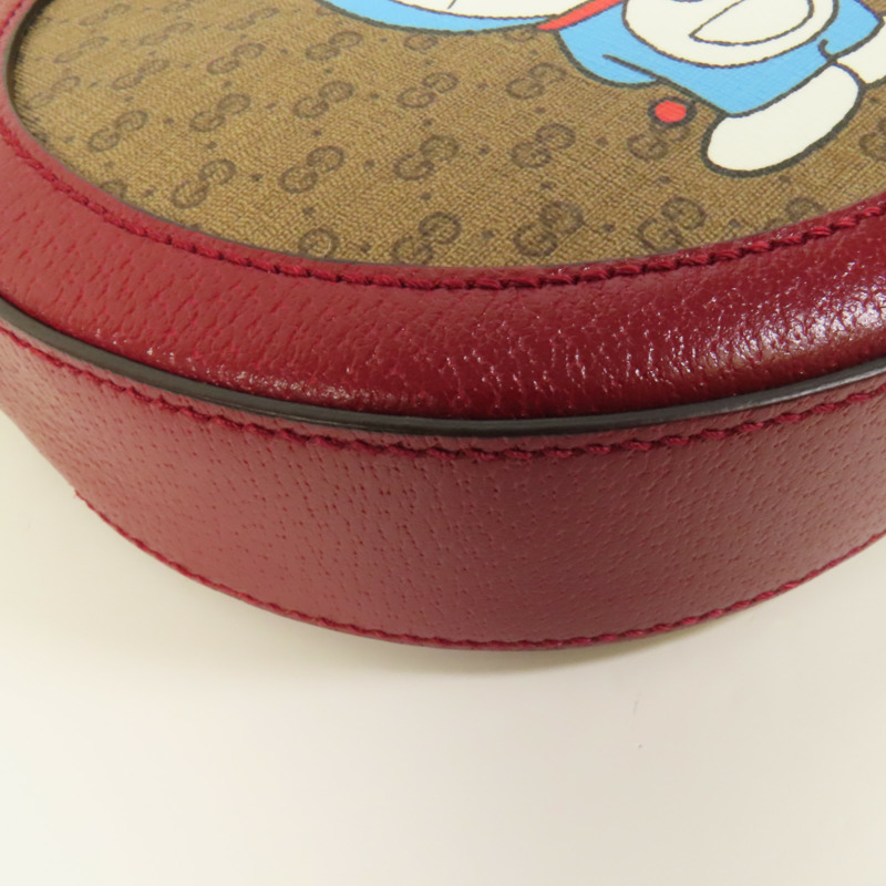 GUCCI 塗層帆布Gucci x Doraemon金扣肩背袋-14