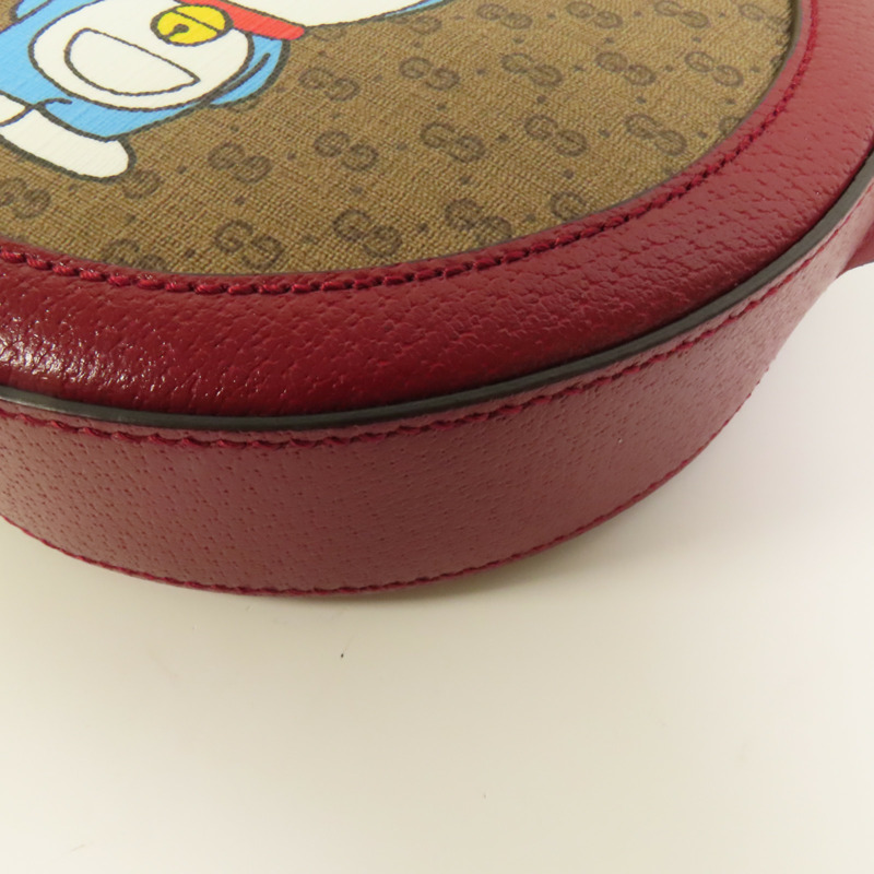 GUCCI 塗層帆布Gucci x Doraemon金扣肩背袋-15