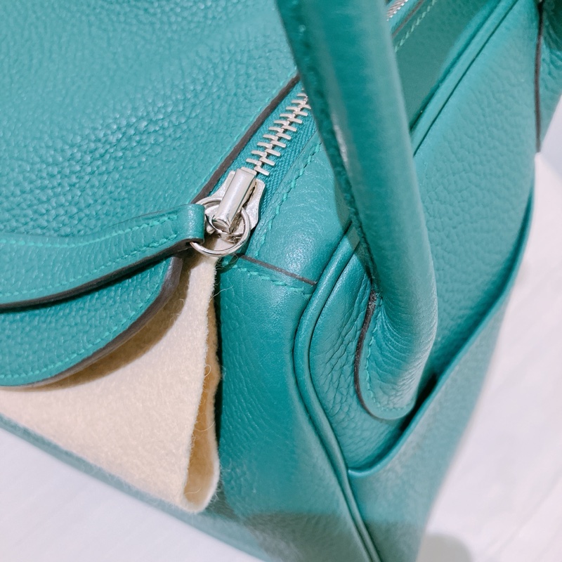 HERMES 愛馬仕孔雀綠包 LINDY 30 Z6 MALACHITE X PHW CLEMENCE-7