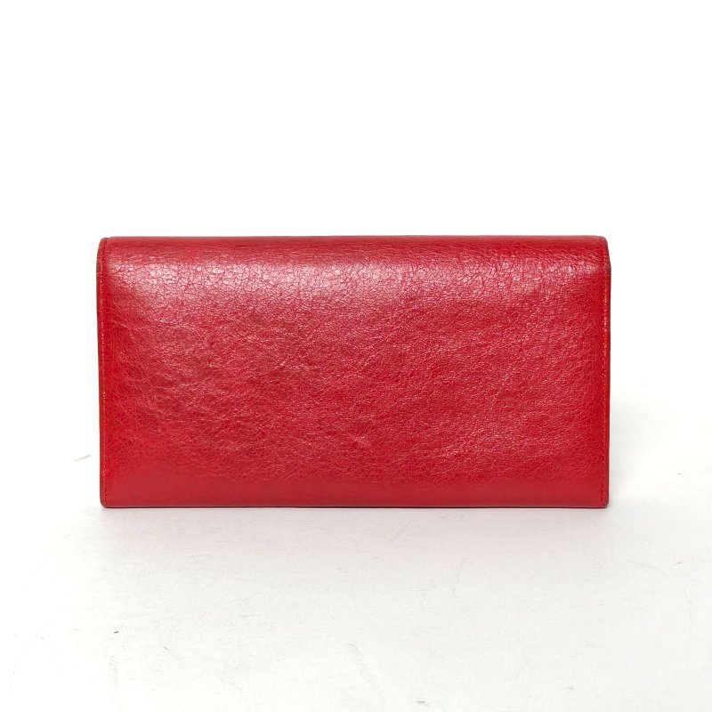 BALENCIAGA 紅色羊皮機車錢包肩背包-2