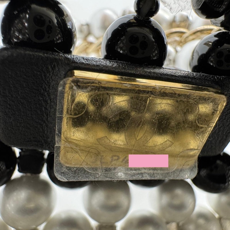 Chanel 22S Imitation Pearl Beaded Black & White Mini Rectangular Flap Bag-15