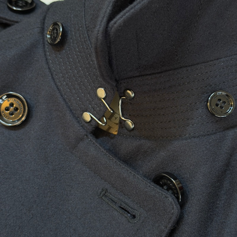 BURBERRY英國BRIT海軍藍軍裝斗篷外套-5