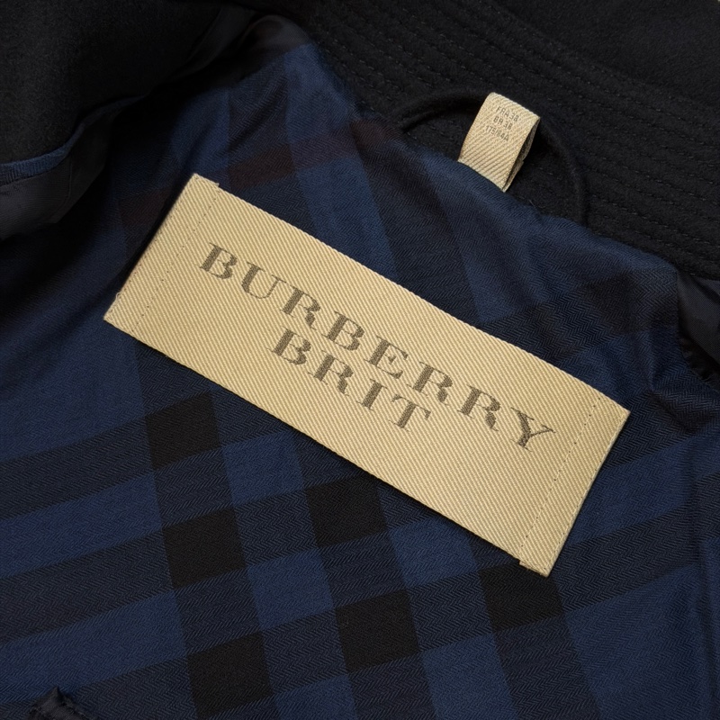 BURBERRY英國BRIT海軍藍軍裝斗篷外套-13