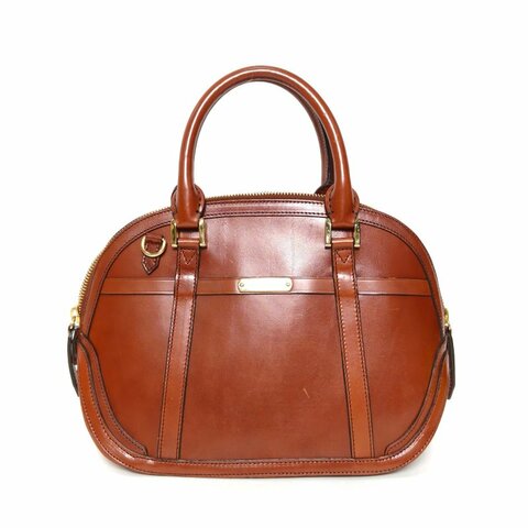 Burberry 焦糖色牛皮中古貝殼36手提包肩背包