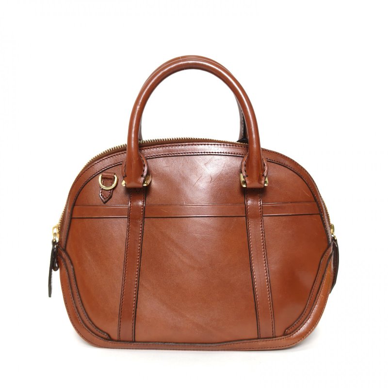 Burberry 焦糖色牛皮中古貝殼36手提包肩背包-2
