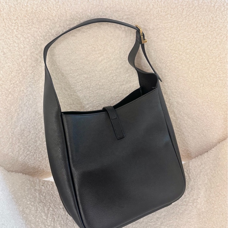 全❤️YSL hobo small LE5A7 金色 Logo 粒面牛皮 Hobo 小號單肩袋 手提包-1
