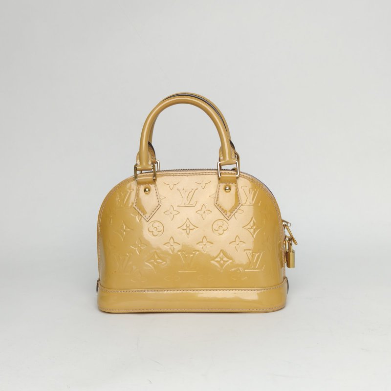 LOUIS VUITTON ALMA貝殼包BB23.5黃色漆皮2013肩背包-2