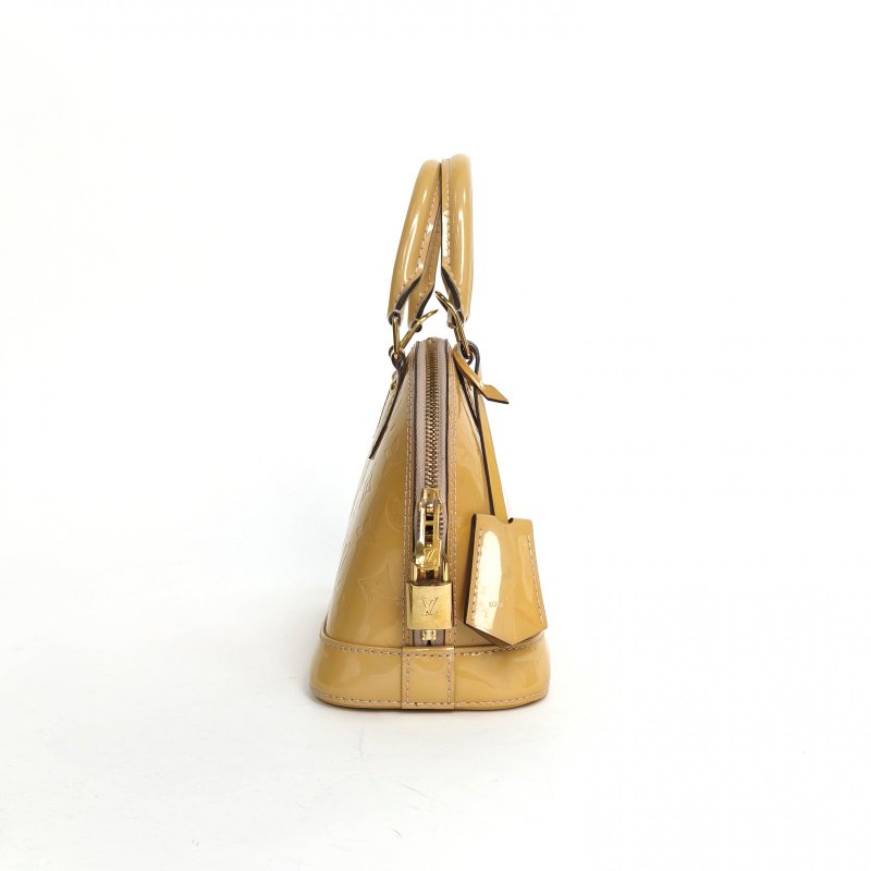 LOUIS VUITTON ALMA貝殼包BB23.5黃色漆皮2013肩背包-3