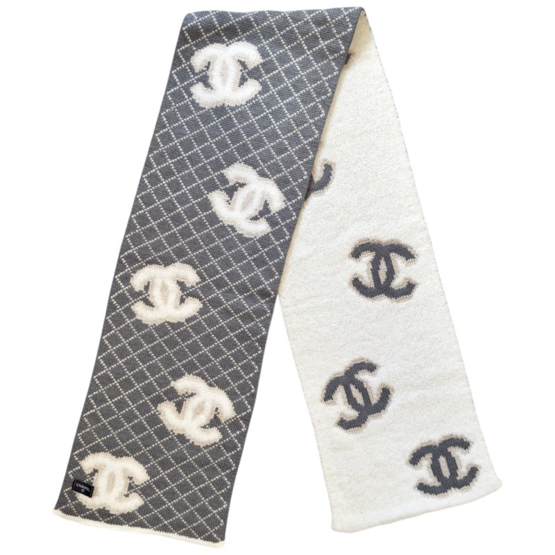 CHANEL CC 雙面 圍巾-3