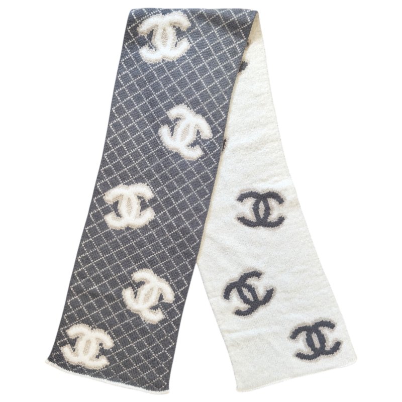 CHANEL CC 雙面 圍巾-4