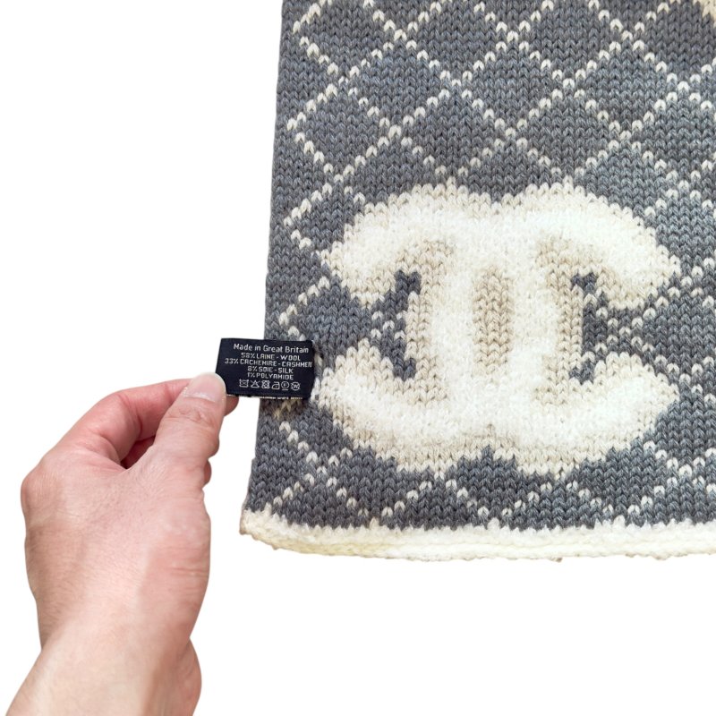 CHANEL CC 雙面 圍巾-9