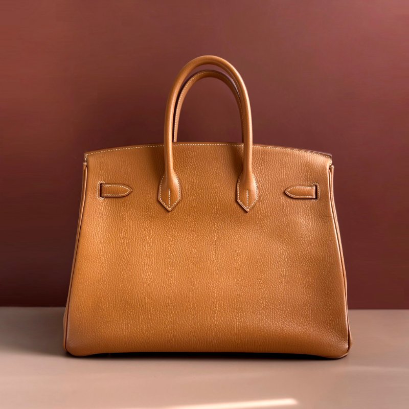 ::HERMES:: 方刻C 🄲刻駝色銀釦BIRKIN 35 柏金手提包-2