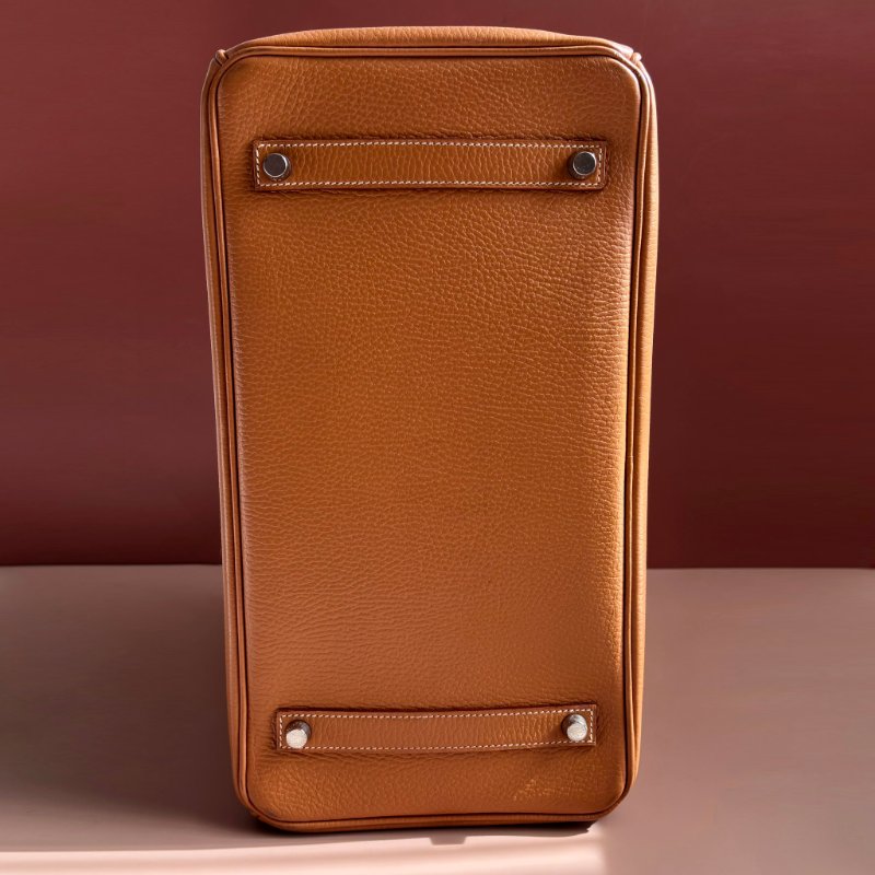 ::HERMES:: 方刻C 🄲刻駝色銀釦BIRKIN 35 柏金手提包-3