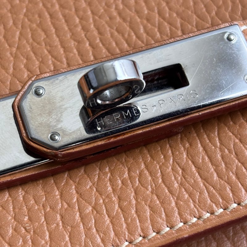 ::HERMES:: 方刻C 🄲刻駝色銀釦BIRKIN 35 柏金手提包-4