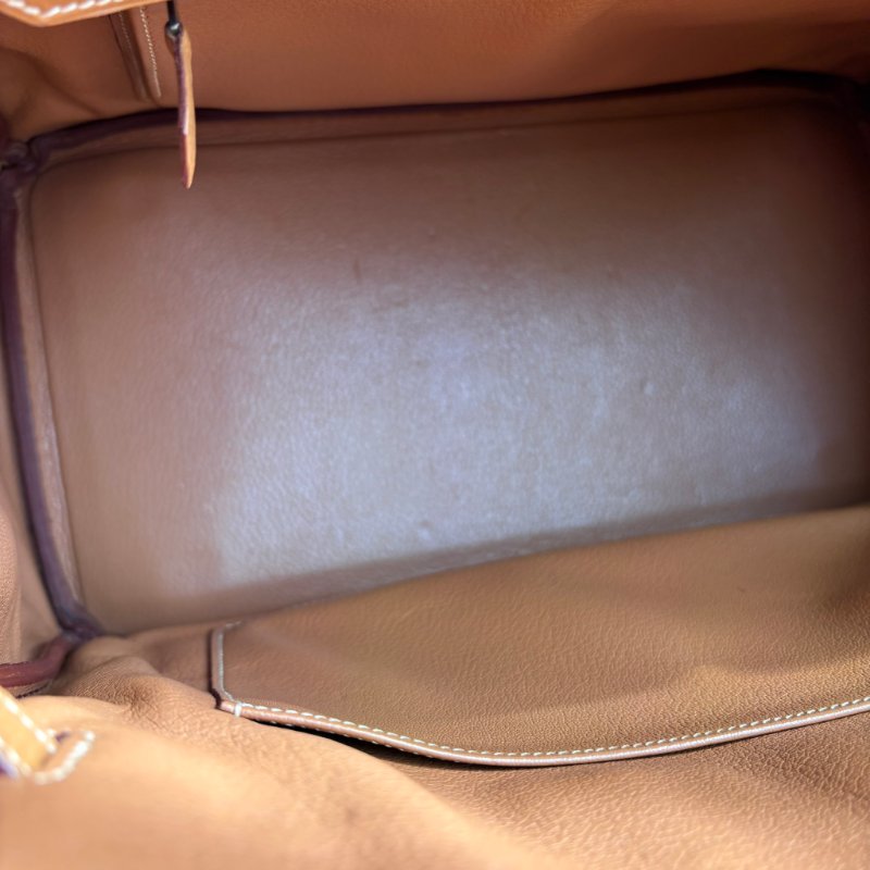 ::HERMES:: 方刻C 🄲刻駝色銀釦BIRKIN 35 柏金手提包-6