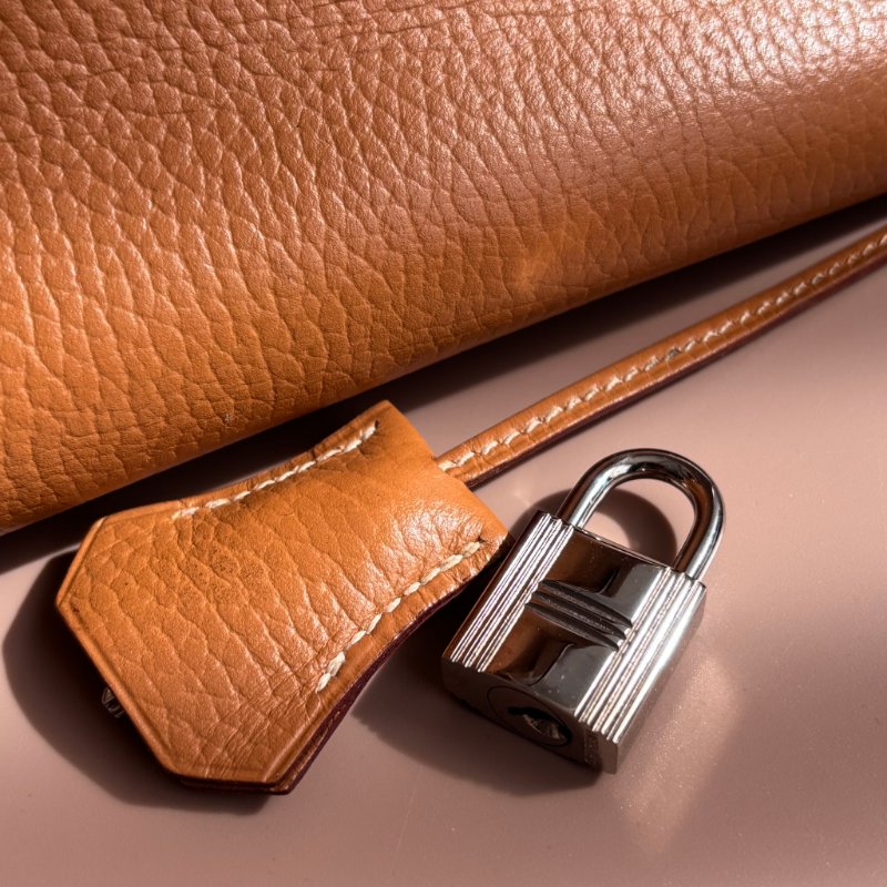 ::HERMES:: 方刻C 🄲刻駝色銀釦BIRKIN 35 柏金手提包-10