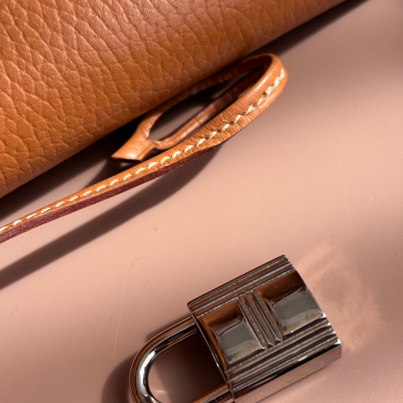 ::HERMES:: 方刻C 🄲刻駝色銀釦BIRKIN 35 柏金手提包-14