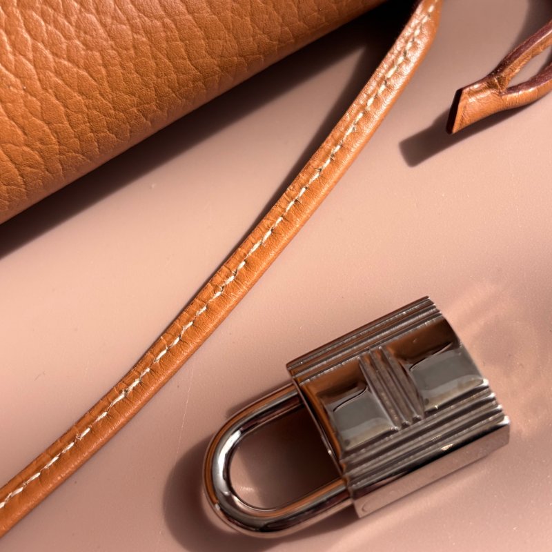 ::HERMES:: 方刻C 🄲刻駝色銀釦BIRKIN 35 柏金手提包-16