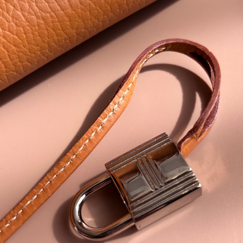 ::HERMES:: 方刻C 🄲刻駝色銀釦BIRKIN 35 柏金手提包-17