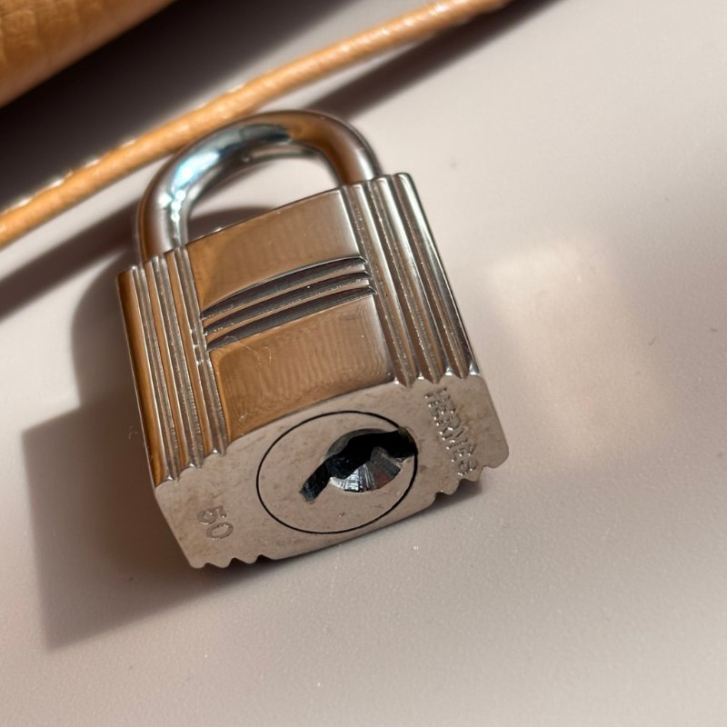 ::HERMES:: 方刻C 🄲刻駝色銀釦BIRKIN 35 柏金手提包-18