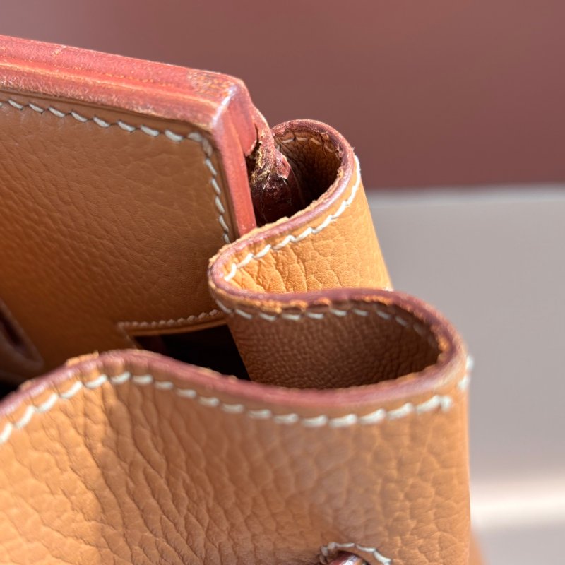 ::HERMES:: 方刻C 🄲刻駝色銀釦BIRKIN 35 柏金手提包-20