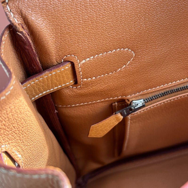 ::HERMES:: 方刻C 🄲刻駝色銀釦BIRKIN 35 柏金手提包-22