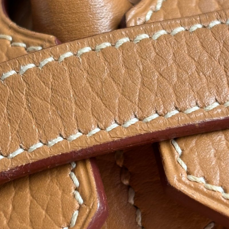 ::HERMES:: 方刻C 🄲刻駝色銀釦BIRKIN 35 柏金手提包-24