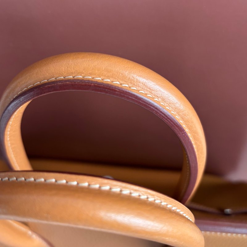 ::HERMES:: 方刻C 🄲刻駝色銀釦BIRKIN 35 柏金手提包-26