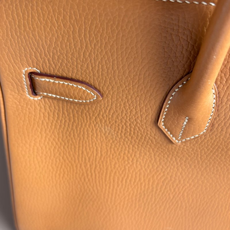 ::HERMES:: 方刻C 🄲刻駝色銀釦BIRKIN 35 柏金手提包-29