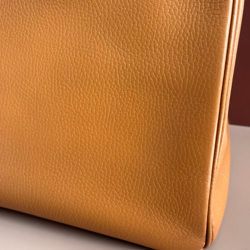 ::HERMES:: 方刻C 🄲刻駝色銀釦BIRKIN 35 柏金手提包-30