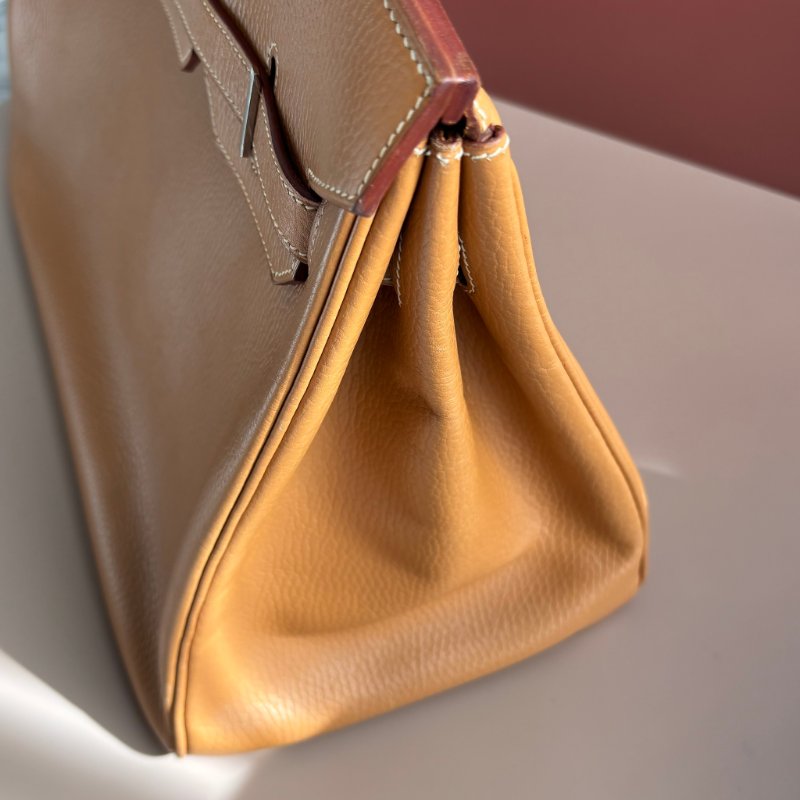 ::HERMES:: 方刻C 🄲刻駝色銀釦BIRKIN 35 柏金手提包-33
