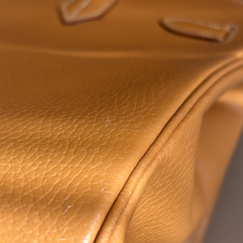 ::HERMES:: 方刻C 🄲刻駝色銀釦BIRKIN 35 柏金手提包-37