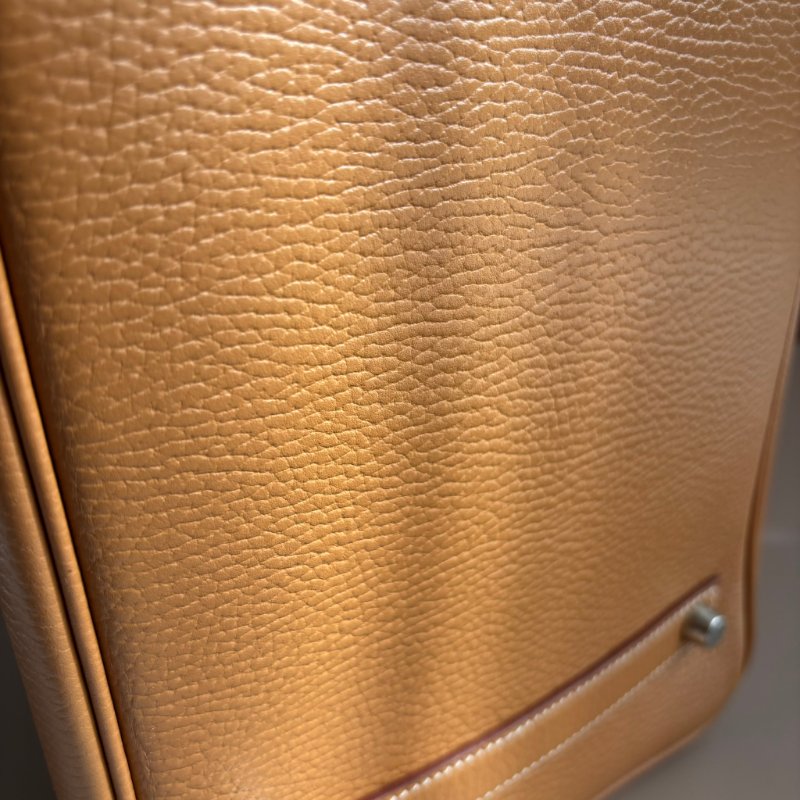 ::HERMES:: 方刻C 🄲刻駝色銀釦BIRKIN 35 柏金手提包-40