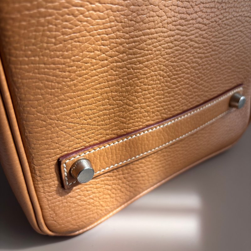 ::HERMES:: 方刻C 🄲刻駝色銀釦BIRKIN 35 柏金手提包-41